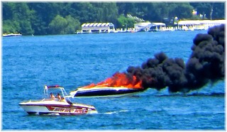 Water Safety Patrol - Boat on Fire